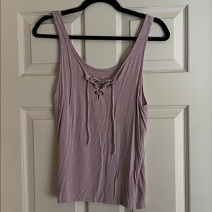 Lavender Lace-Up Tank Top